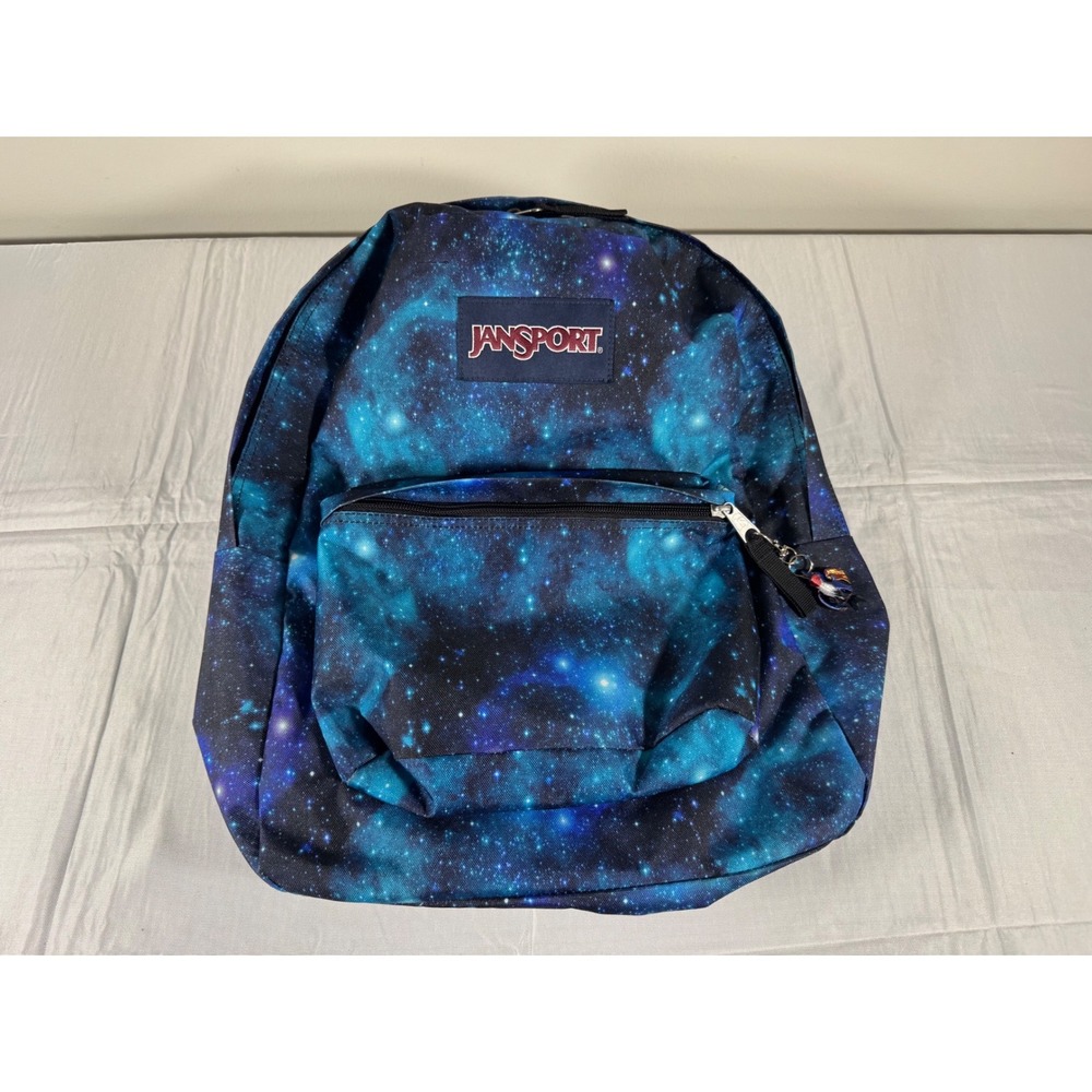 Jansport SuperBreak Backpack Blue Galaxy Star Print Laptop Sleeve School Bag